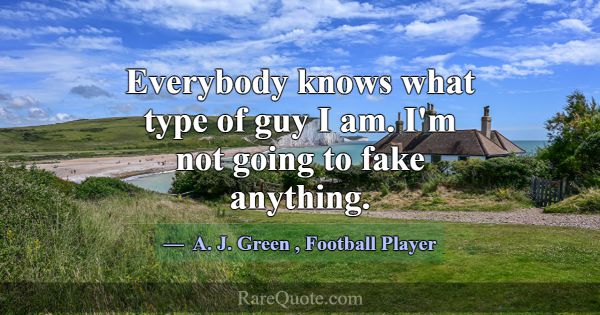Everybody knows what type of guy I am. I'm not goi... -A. J. Green