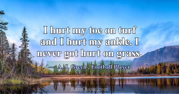 I hurt my toe on turf and I hurt my ankle. I never... -A. J. Green