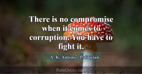 There is no compromise when it comes to corruption... -A. K. Antony