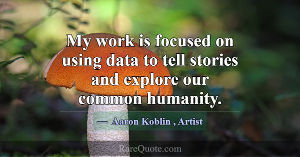 My work is focused on using data to tell stories a... -Aaron Koblin