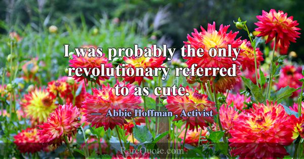 I was probably the only revolutionary referred to ... -Abbie Hoffman