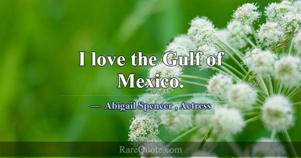 I love the Gulf of Mexico.... -Abigail Spencer