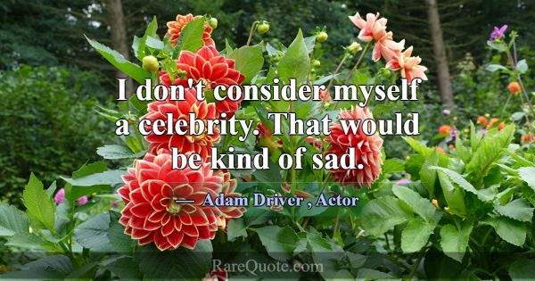 I don't consider myself a celebrity. That would be... -Adam Driver