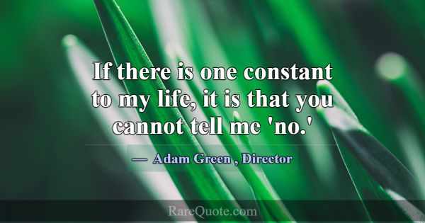 If there is one constant to my life, it is that yo... -Adam Green