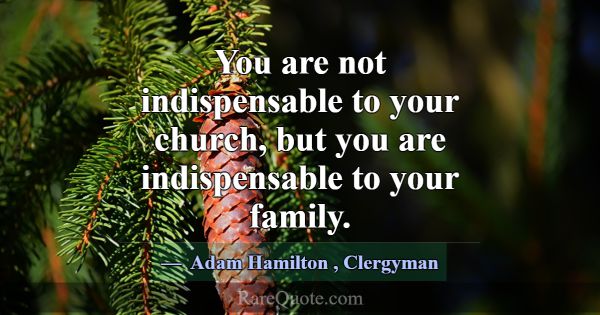 You are not indispensable to your church, but you ... -Adam Hamilton