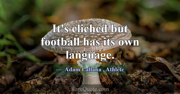 It's cliched but football has its own language.... -Adam Lallana