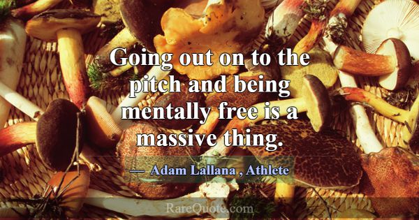 Going out on to the pitch and being mentally free ... -Adam Lallana