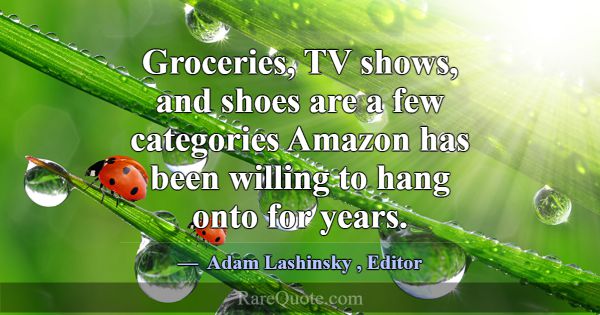Groceries, TV shows, and shoes are a few categorie... -Adam Lashinsky