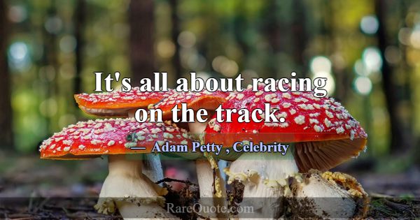 It's all about racing on the track.... -Adam Petty