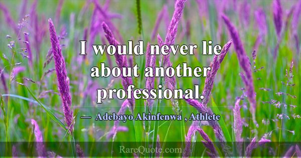 I would never lie about another professional.... -Adebayo Akinfenwa
