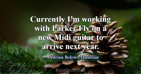 Currently I'm working with Parker Fly on a new Mid... -Adrian Belew