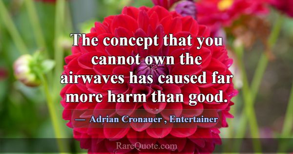 The concept that you cannot own the airwaves has c... -Adrian Cronauer