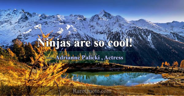 Ninjas are so cool!... -Adrianne Palicki