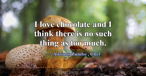 I love chocolate and I think there is no such thin... -Adriano Zumbo