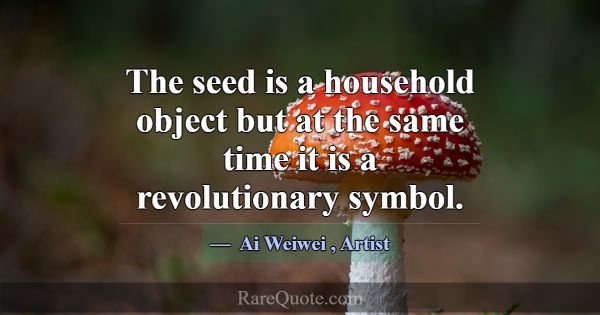 The seed is a household object but at the same tim... -Ai Weiwei