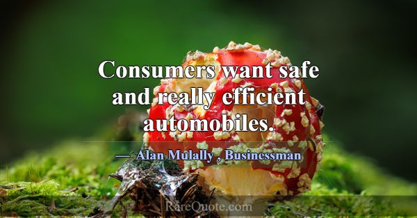 Consumers want safe and really efficient automobil... -Alan Mulally