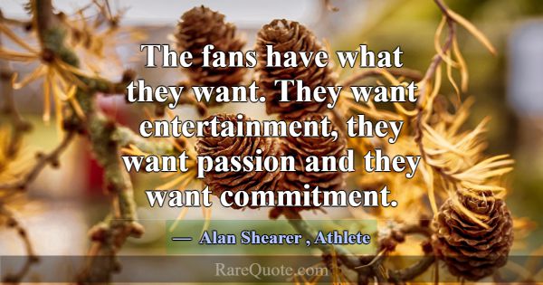 The fans have what they want. They want entertainm... -Alan Shearer