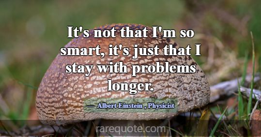 It's not that I'm so smart, it's just that I stay ... -Albert Einstein