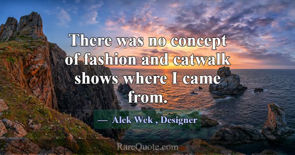 There was no concept of fashion and catwalk shows ... -Alek Wek