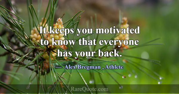 It keeps you motivated to know that everyone has y... -Alex Bregman