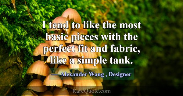 I tend to like the most basic pieces with the perf... -Alexander Wang