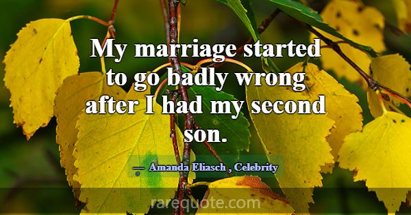 My marriage started to go badly wrong after I had ... -Amanda Eliasch