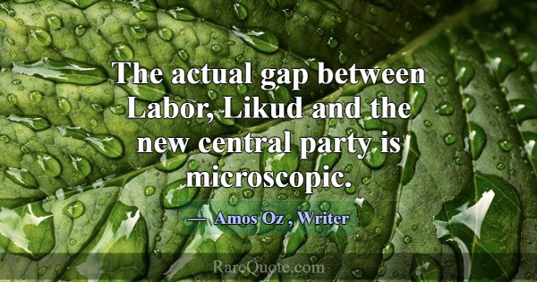 The actual gap between Labor, Likud and the new ce... -Amos Oz
