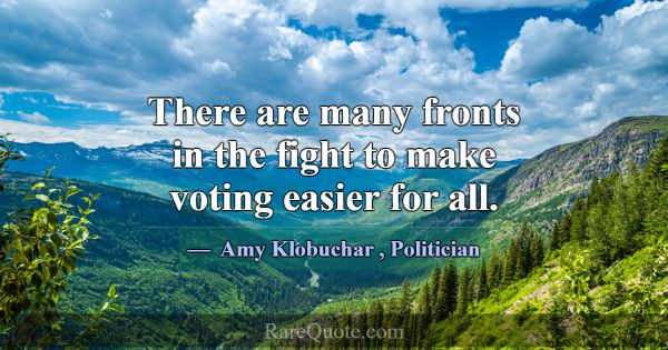 There are many fronts in the fight to make voting ... -Amy Klobuchar