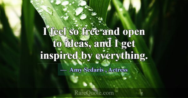 I feel so free and open to ideas, and I get inspir... -Amy Sedaris