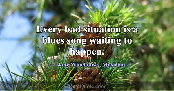 Every bad situation is a blues song waiting to hap... -Amy Winehouse