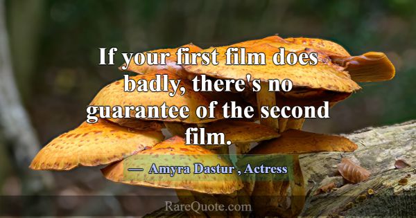 If your first film does badly, there's no guarante... -Amyra Dastur