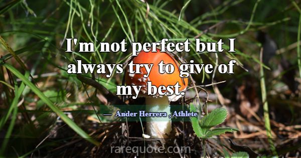 I'm not perfect but I always try to give of my bes... -Ander Herrera