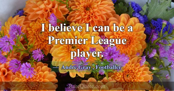 I believe I can be a Premier League player.... -Andre Gray
