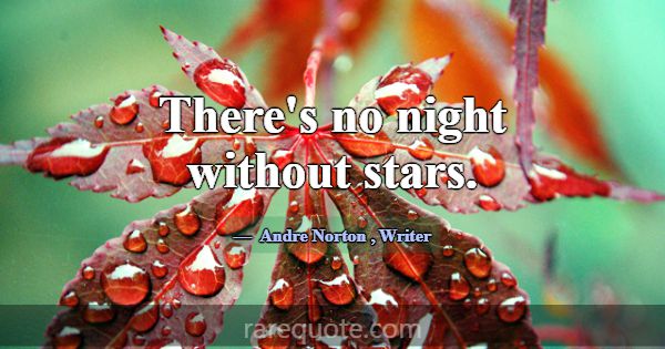 There's no night without stars.... -Andre Norton