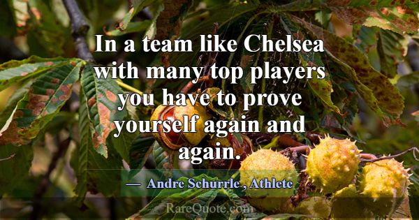 In a team like Chelsea with many top players you h... -Andre Schurrle