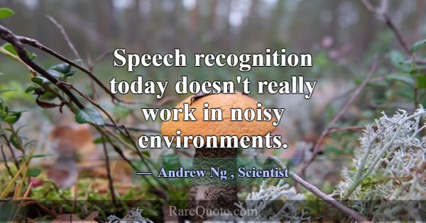 Speech recognition today doesn't really work in no... -Andrew Ng