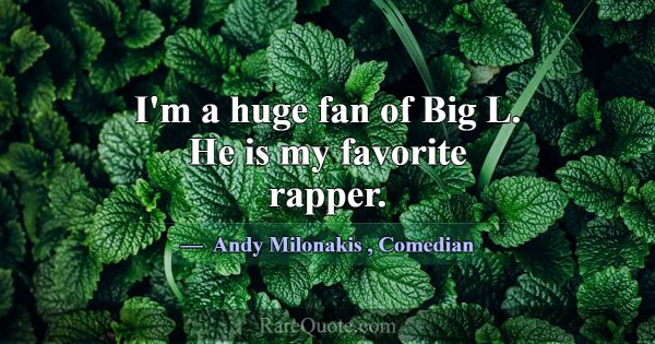I'm a huge fan of Big L. He is my favorite rapper.... -Andy Milonakis