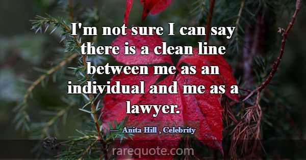 I'm not sure I can say there is a clean line betwe... -Anita Hill