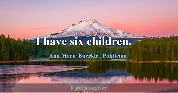 I have six children.... -Ann Marie Buerkle