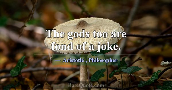 The gods too are fond of a joke.... -Aristotle