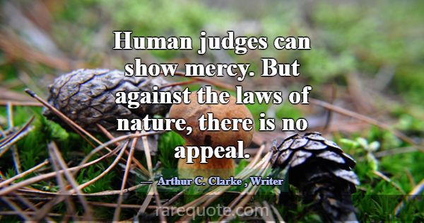Human judges can show mercy. But against the laws ... -Arthur C. Clarke