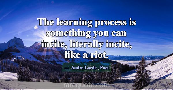 The learning process is something you can incite, ... -Audre Lorde