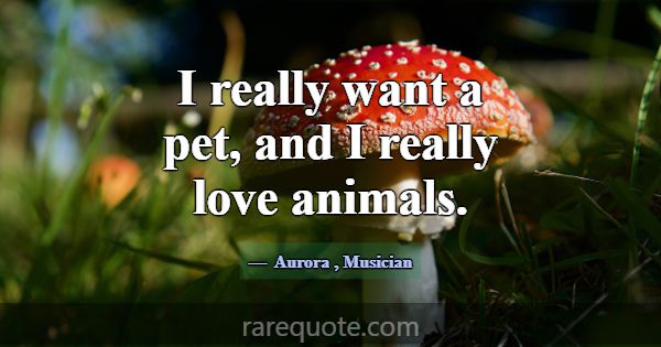 I really want a pet, and I really love animals.... -Aurora