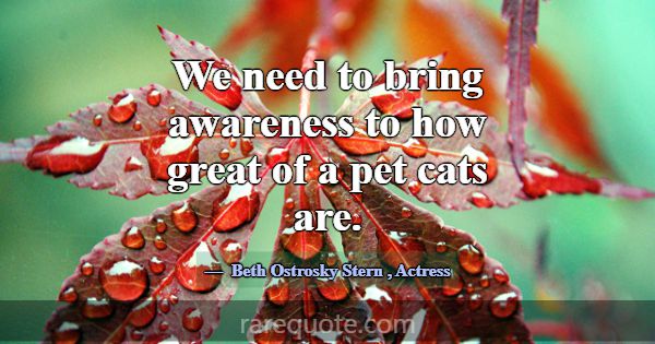 We need to bring awareness to how great of a pet c... -Beth Ostrosky Stern