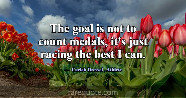 The goal is not to count medals, it's just racing ... -Caeleb Dressel