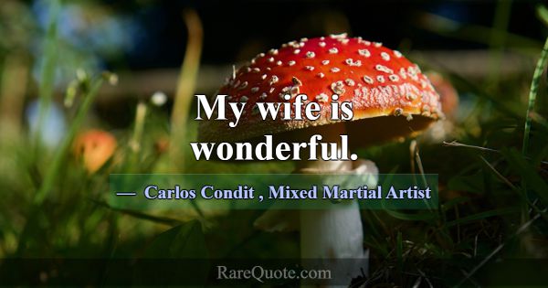 My wife is wonderful.... -Carlos Condit