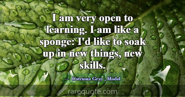 I am very open to learning. I am like a sponge: I'... -Catriona Gray