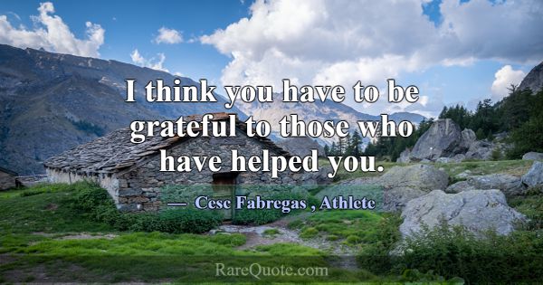 I think you have to be grateful to those who have ... -Cesc Fabregas
