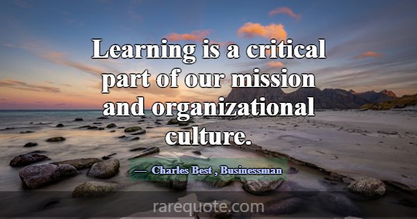 Learning is a critical part of our mission and org... -Charles Best