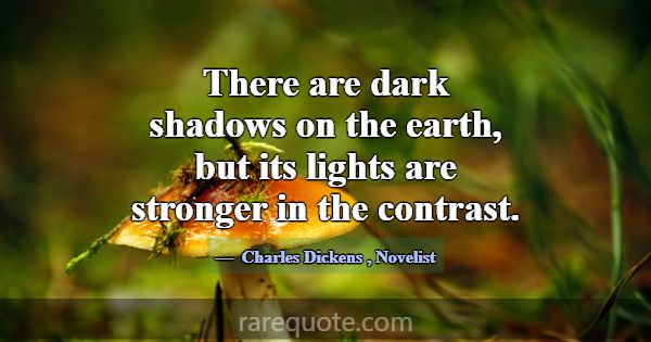There are dark shadows on the earth, but its light... -Charles Dickens